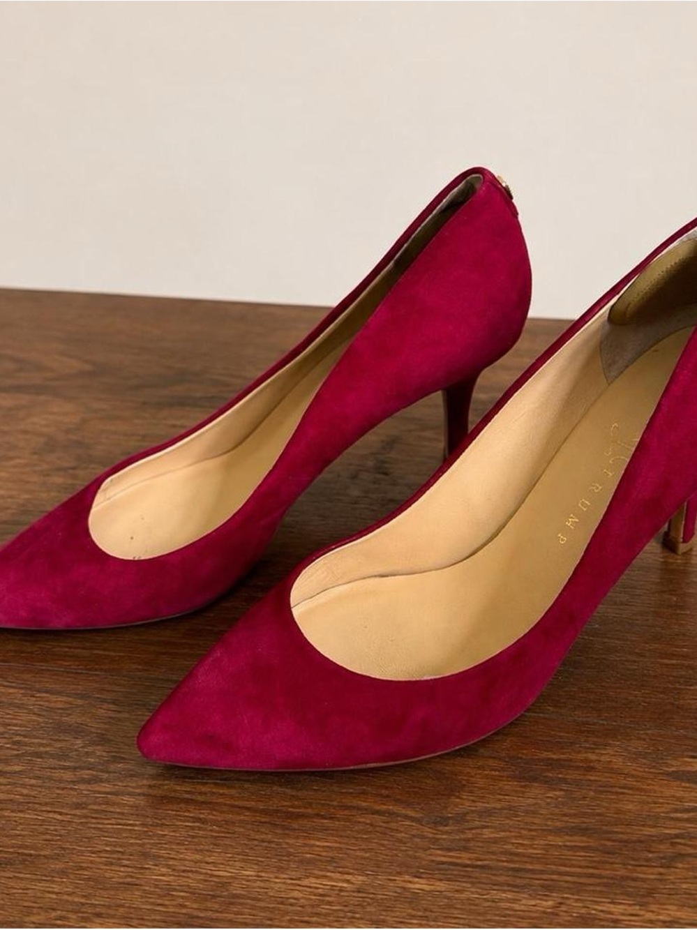 Ivanka Trump Burgundy Suede Pointed-Toe Pumps